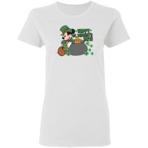 Green Mickey Mouse Happy St Patrick's Day Gold Coin Shirt