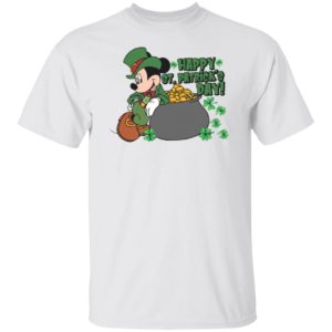Green Mickey Mouse Happy St Patrick’s Day Gold Coin Shirt