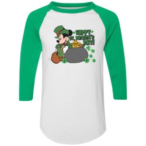 Green Mickey Mouse Happy St Patrick's Day Gold Coin Shirt