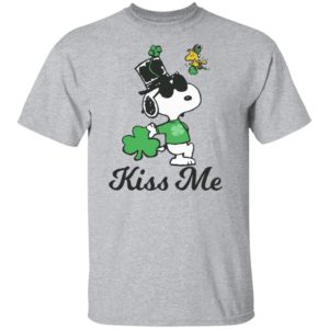 Leprechaun Woodstock Kiss Me Snoopy St Patricks Day Shirt