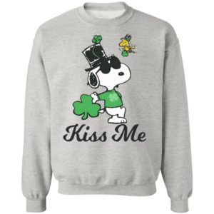 Leprechaun Woodstock Kiss Me Snoopy St Patricks Day Shirt
