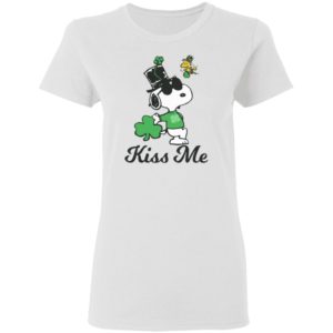 Leprechaun Woodstock Kiss Me Snoopy St Patricks Day Shirt