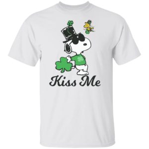 Leprechaun Woodstock Kiss Me Snoopy St Patricks Day Shirt