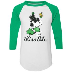 Leprechaun Woodstock Kiss Me Snoopy St Patricks Day Shirt