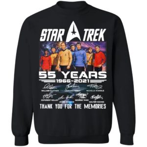 Star Trek 55 Years 1966 2021 Signatures Thank You For The Memories Shirt