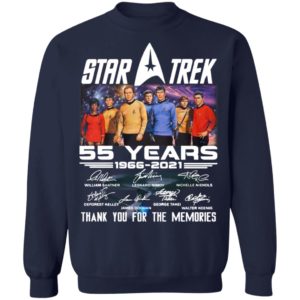 Star Trek 55 Years 1966 2021 Signatures Thank You For The Memories Shirt
