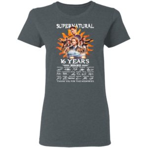 Supernatural 16 Years 2005 2021 Signatures Thank You For The Memories Shirt
