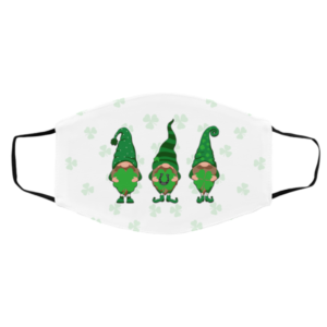Irish St Patrick Day Gnome Shamrocks and Shenanigans face mask