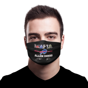 Buffalo Bills Mafia Allen Diggs signatures Face Mask