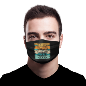 Educated Vaccinated Caffeinated Dedicated Teacher Retro Face Mask
