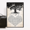 Adam Sandler Grow Old With You Script Heart Song Lyric Quote Poster Canvas