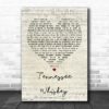 Coldplay Fix You Script Heart Song Lyric Quote Poster Canvas