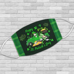 Mickey Minnie Happy St Patrick’s Day face Mask