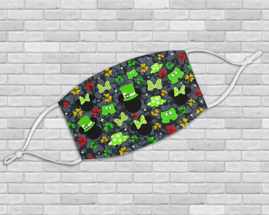 Mickey Pattern St. Patrick’s Day Minnie Headband Face Mask
