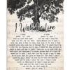 Kenny chesney me and you heart lyric typography old tree for fan Poster Canvas
