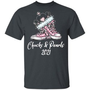 Kamala Harris chucks and pearls 2021 pink converse sneakers shirt