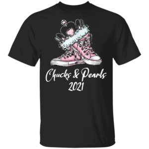 Kamala Harris chucks and pearls 2021 pink converse sneakers shirt