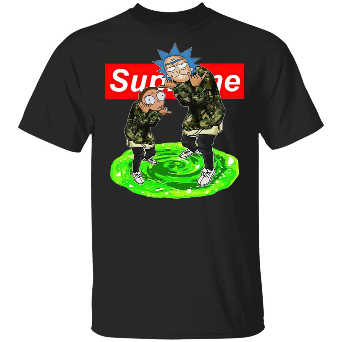 Supreme Logo With Rick And Morty 2021 Shirt