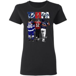 Tampa Tampa Bay Lightning Tampa Bay Buccaneers Tampa Bay Rays Nikita Kucherov Tom Brady Randy Arozarena signatures shirt