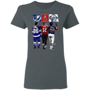 Tampa Tampa Bay Lightning Tampa Bay Buccaneers Tampa Bay Rays Nikita Kucherov Tom Brady Randy Arozarena signatures shirt