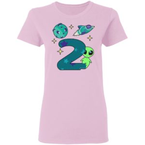 The spaceship planet and Baby Alien Boys 2nd birthday shirt