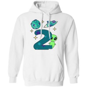 The spaceship planet and Baby Alien Boys 2nd birthday shirt