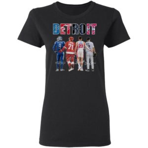 Detroit Detroit Lions Detroit Red Wings Detroit Pistons Detroit Tigers Stafford Larkin Griffin Mize Signatures Shirt