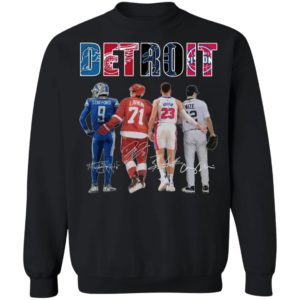 Detroit Detroit Lions Detroit Red Wings Detroit Pistons Detroit Tigers Stafford Larkin Griffin Mize Signatures Shirt