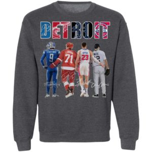 Detroit Detroit Lions Detroit Red Wings Detroit Pistons Detroit Tigers Stafford Larkin Griffin Mize Signatures Shirt