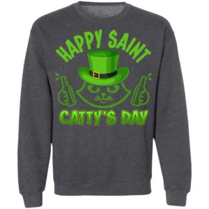 Happy Saint Catty’s Day Funny Cat St Patrick’s Day Shirt