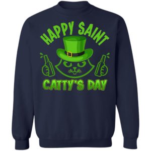 Happy Saint Catty’s Day Funny Cat St Patrick’s Day Shirt
