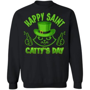Happy Saint Catty’s Day Funny Cat St Patrick’s Day Shirt