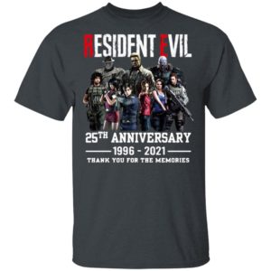 Resident Evil 25Th Anniversary 1996-2021 Thank You For The Memories Shirt