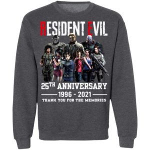 Resident Evil 25Th Anniversary 1996-2021 Thank You For The Memories Shirt