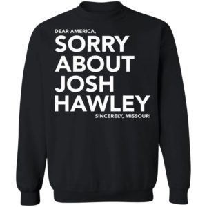 Dear America Sorry About Josh Hawley Shirt