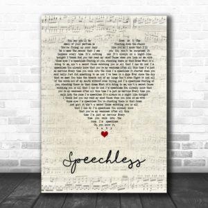 Dan  Shay Speechless Script Heart Song Lyric Quote Poster Canvas