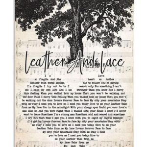 Leather and lace stevie nicks don henley lyric heart shape Poster Canvas