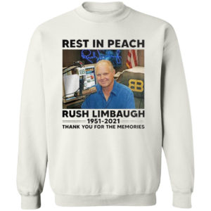 Rip Rest In Peach Rush Limbaugh 1951 2021 thank you for the memories shirt