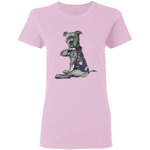 Pitbull tattoo I love mom flower shirt