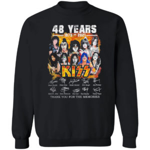 48 Years 1973 2021 Kiss Thank You For The Memories Signatures Shirt