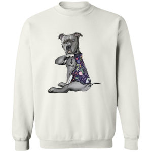 Pitbull tattoo I love mom flower shirt