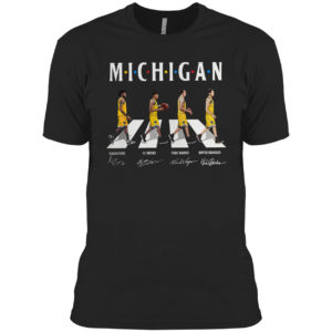 Abbey Road Michigan Isaiah Livers Eli Brooks Franz Wagner Hunter Dickinson signatures shirt