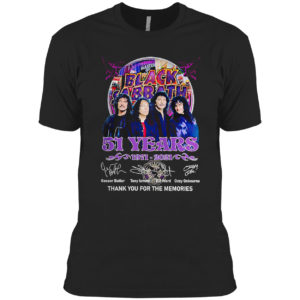 Black Sabbath band 51 Years 1971-2021 signatures shirt