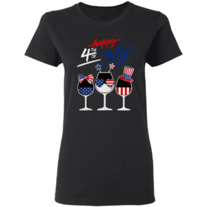 Wine Happy 4th Of July American Flag Shirt