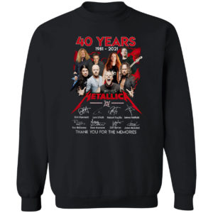 40 years 1981 2021 Metallica Kirk Hammett Lars Ulrich signatures shirt