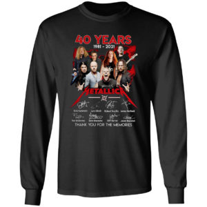 2021 40 years 1981 2021 Metallica thank You for the memories signatures shirt