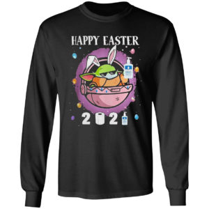Baby Yoda hand sanitizer happy easter 2021 shirt