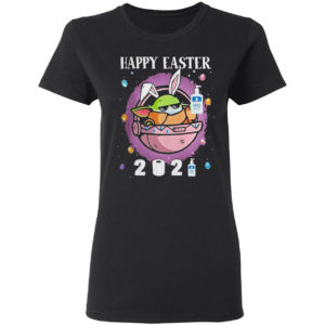 Baby Yoda hand sanitizer happy easter 2021 shirt
