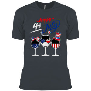 Wine Happy 4th Of July American Flag Shirt