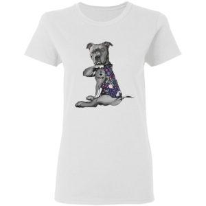 Pitbull tattoo I love mom flower shirt